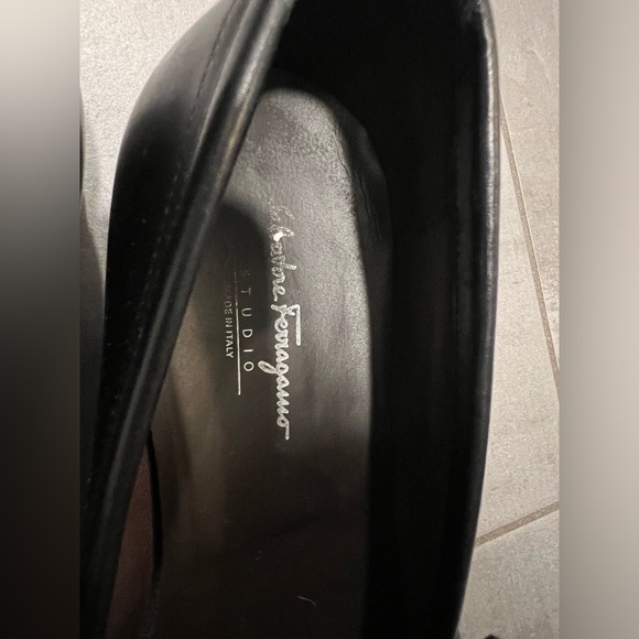Salvatore Ferragamo Studio Men's Black Loafers Size 8.5 D made in Italy Luxury - Picture 10 of 13